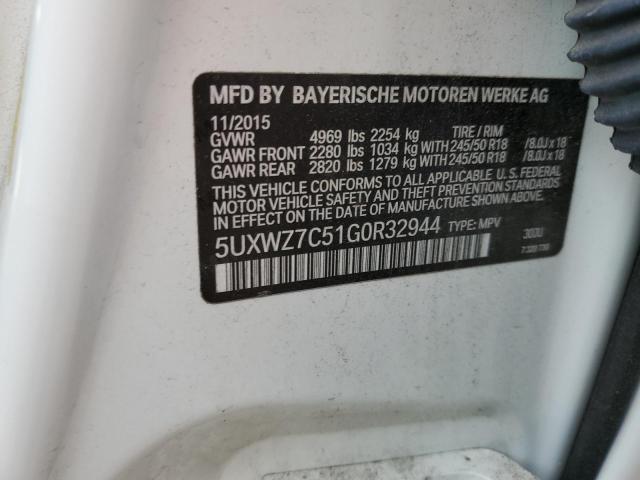 5UXWZ7C51G0R32944 BMW X3 Sdrive28i