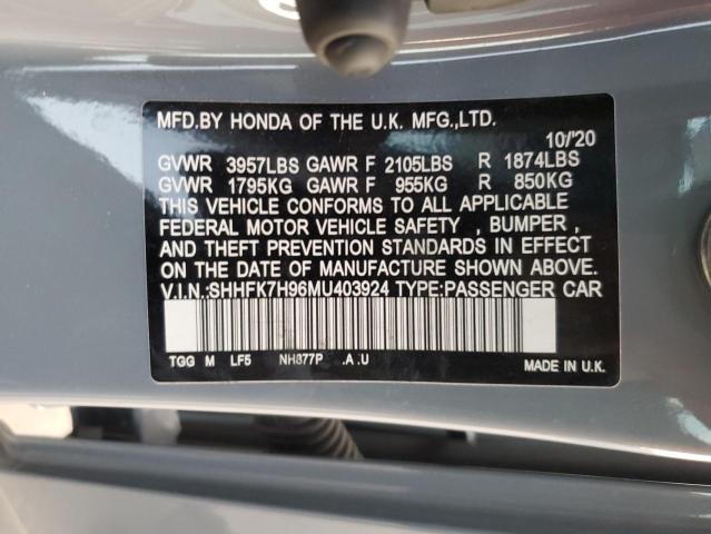 SHHFK7H96MU403924 Honda Civic Sport Touring