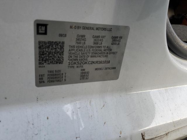 1GKS2GKC2KR161018 GMC Yukon Xl K1500 Slt