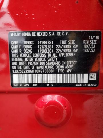 3CZRU6H10KG708981 Honda HR-V SPORT