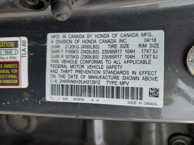 2HKRW6H35JH213912 Honda CR-V LX