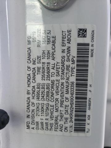 2HKRW2H9XKH633356 Honda Cr-v Touring