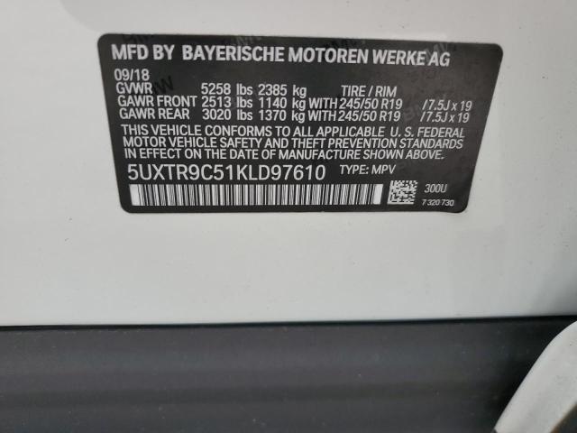 5UXTR9C51KLD97610 BMW X3 Xdrive30i