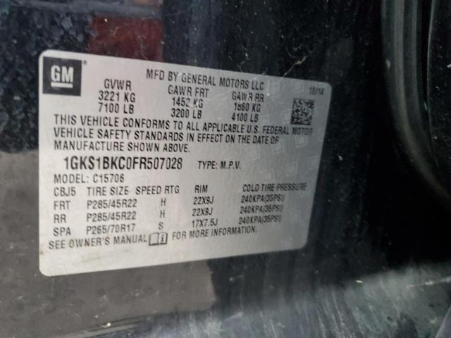 1GKS1BKC0FR507028 GMC YUKON SLT