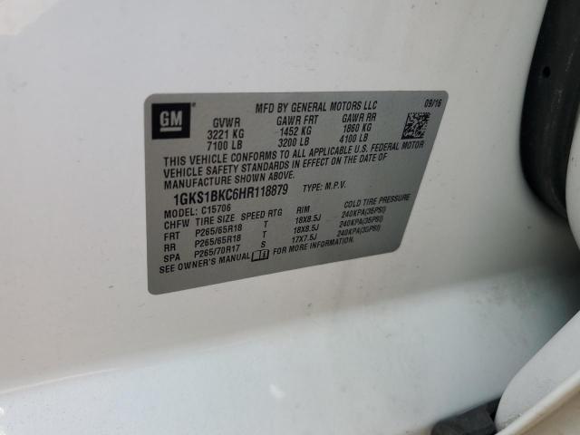 1GKS1BKC6HR118879 GMC YUKON SLT