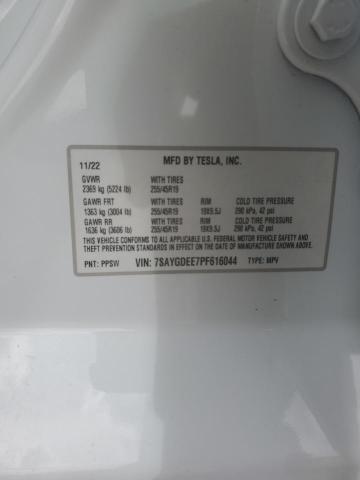 7SAYGDEE7PF616044 Tesla Model Y
