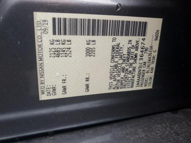 1N4AA6DV3LC364674 Nissan MAXIMA SL