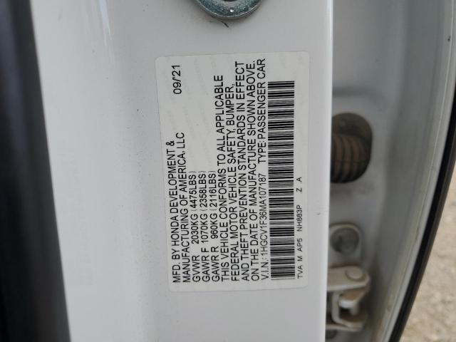 1HGCV1F36MA107187 Honda Accord Sport