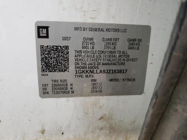 1GKKNLLA9JZ153817 GMC ACADIA SLE