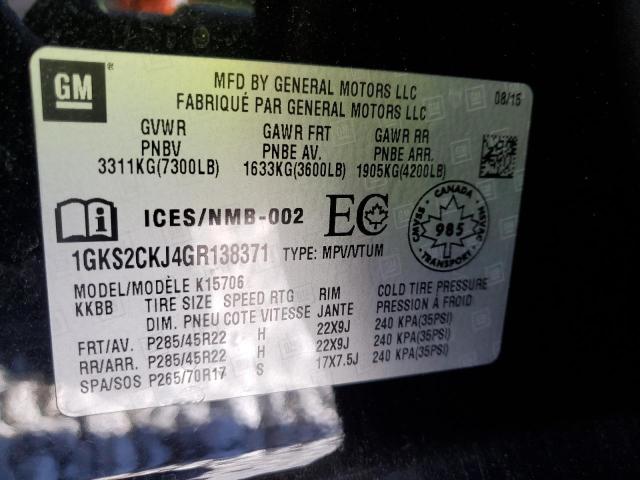 1GKS2CKJ4GR138371 GMC YUKON DENALI