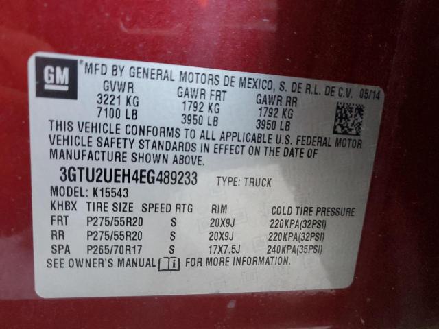 3GTU2UEH4EG489233 GMC Sierra K1500 Sle