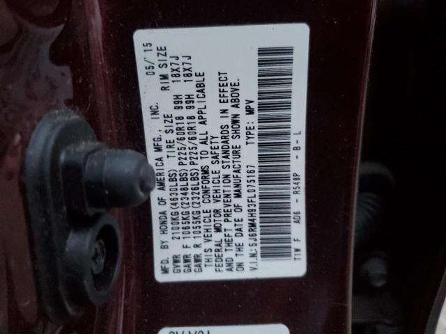 5J6RM4H93FL075167 Honda Cr-v Touring