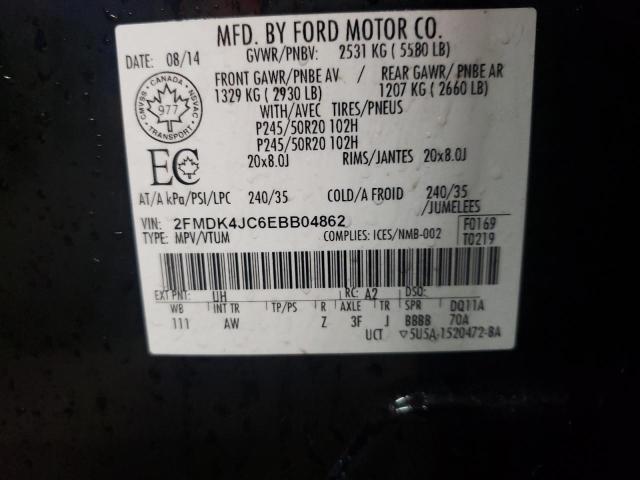 2FMDK4JC6EBB04862 Ford EDGE SEL