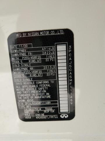 3PCAJ5CA5MF111489 Infiniti Qx50 Essential