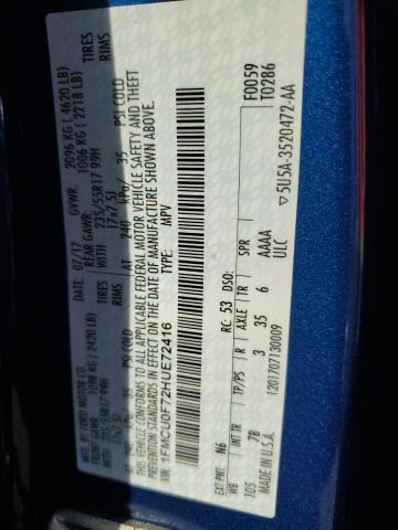 1FMCU0F72HUE72416 Ford ESCAPE S