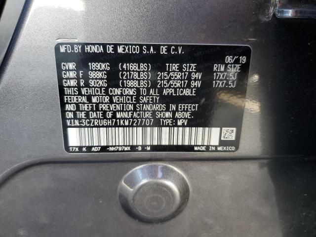 3CZRU6H71KM727707 Honda Hr-v Exl