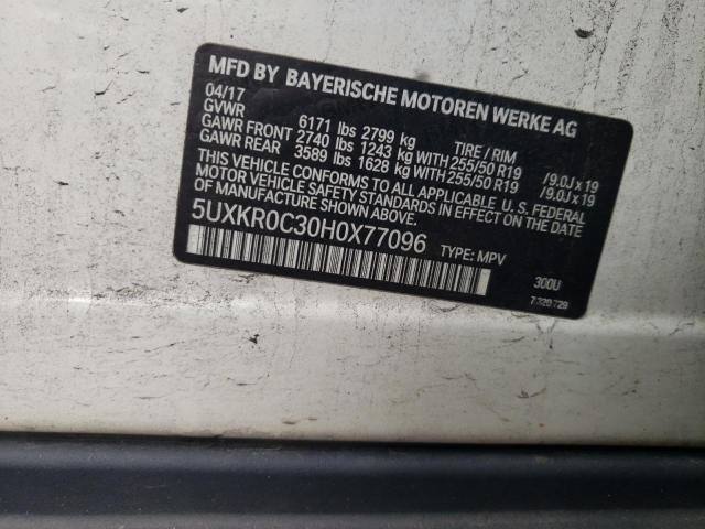5UXKR0C30H0X77096 BMW X5 Xdrive35i