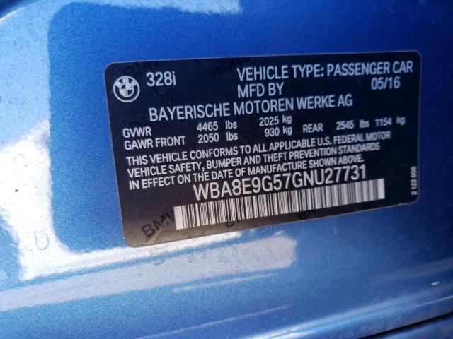 WBA8E9G57GNU27731 BMW 328 I Sulev