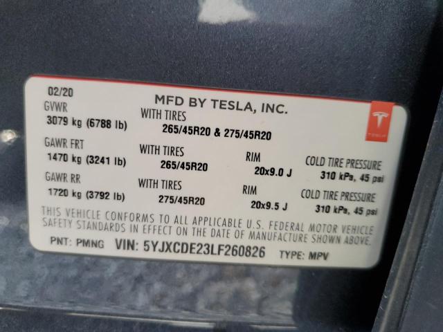 5YJXCDE23LF260826 Tesla MODEL X
