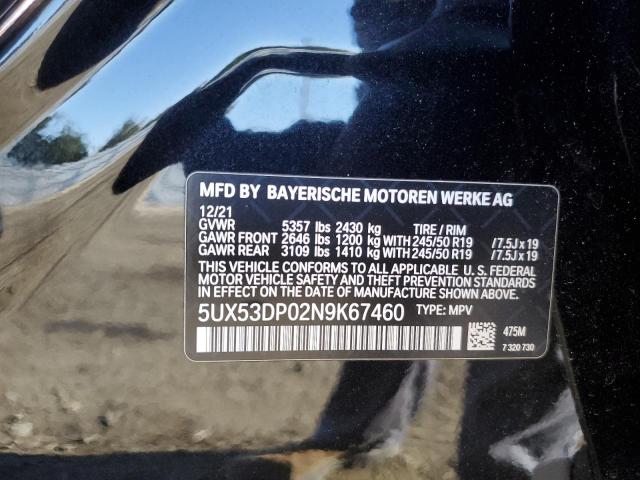 5UX53DP02N9K67460 BMW X3 Xdrive30i