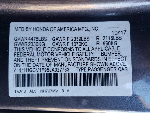 1HGCV1F95JA027783 Honda Accord Touring
