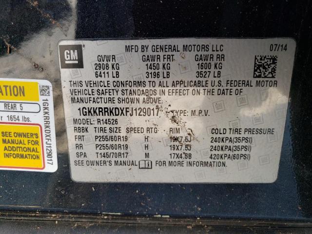1GKKRRKDXFJ129017 GMC Acadia Slt-1