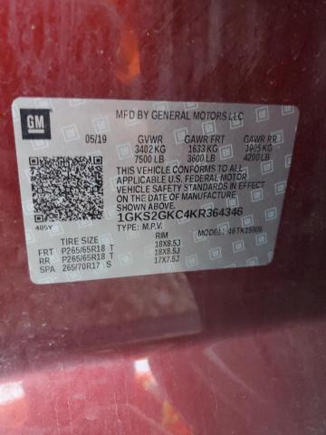 1GKS2GKC4KR364346 GMC Yukon Xl K1500 Slt