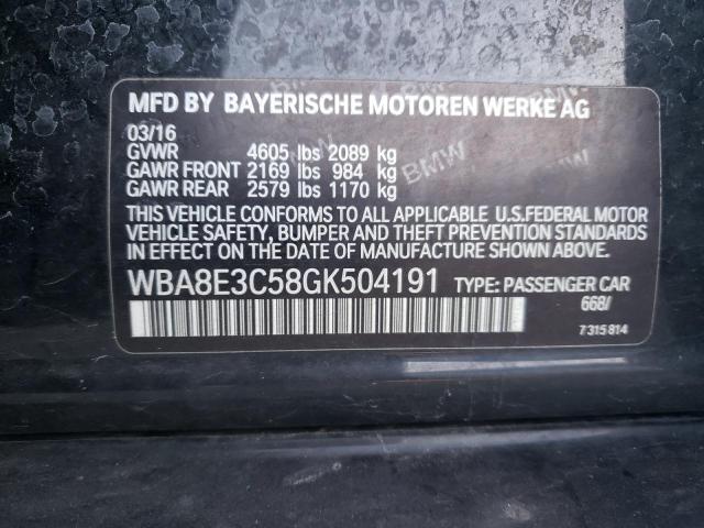 WBA8E3C58GK504191 BMW 328 Xi Sulev