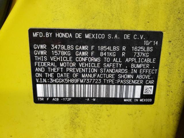 3HGGK5H89FM737723 Honda FIT EX