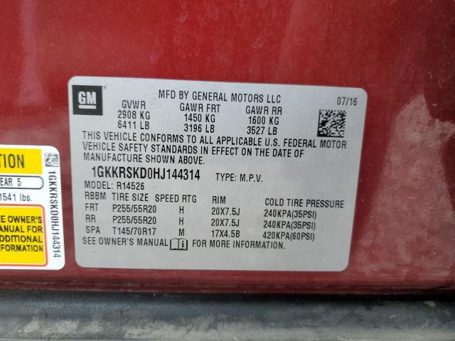 1GKKRSKD0HJ144314 GMC Acadia Limited Slt-2