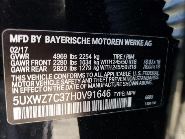 5UXWZ7C37H0V91646 BMW X3 Sdrive28i