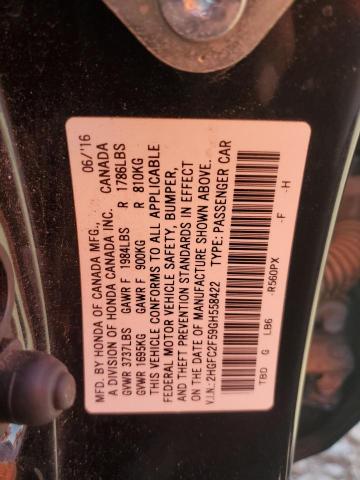 2HGFC2F59GH558422 Honda Civic Lx