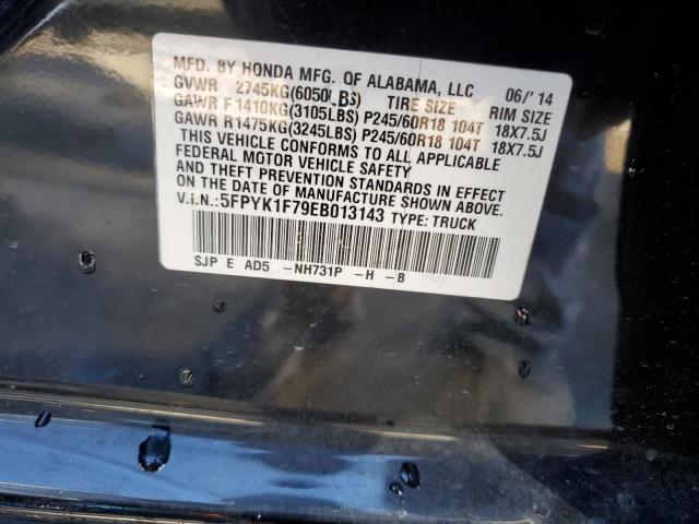 5FPYK1F79EB013143 Honda Ridgeline Sport