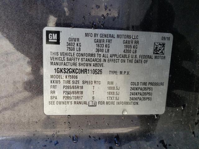 1GKS2GKC0HR110626 GMC Yukon Xl K1500 Slt