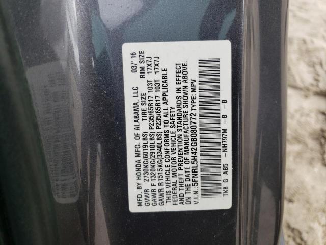 5FNRL5H42GB080772 Honda ODYSSEY EX