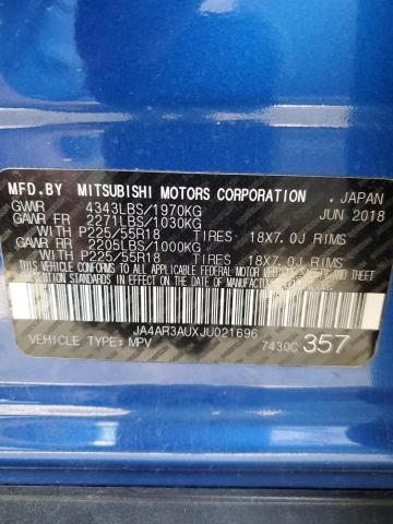 JA4AR3AUXJU021696 Mitsubishi Outlander Sport Es