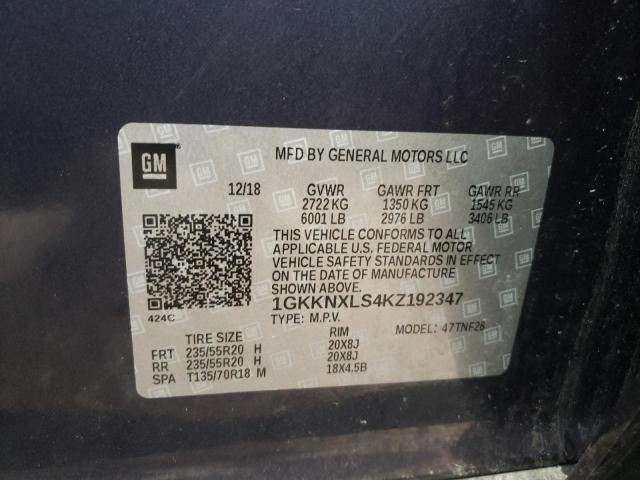 1GKKNXLS4KZ192347 GMC Acadia Denali