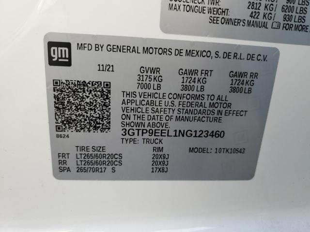3GTP9EEL1NG123460 GMC Sierra Limited K1500 At4
