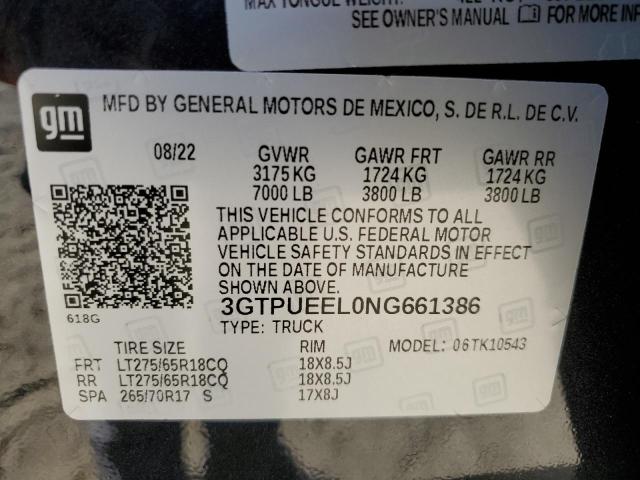 3GTPUEEL0NG661386 GMC Sierra K1500 At4