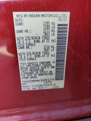 5N1AZ2MH9HN169174 Nissan MURANO S