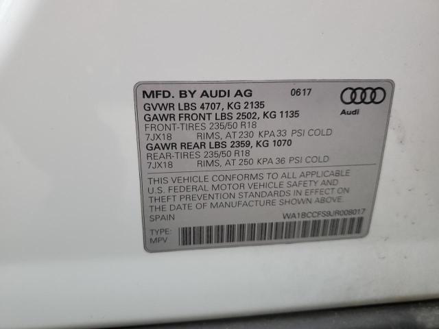 WA1BCCFS9JR008017 Audi Q3 PREMIUM