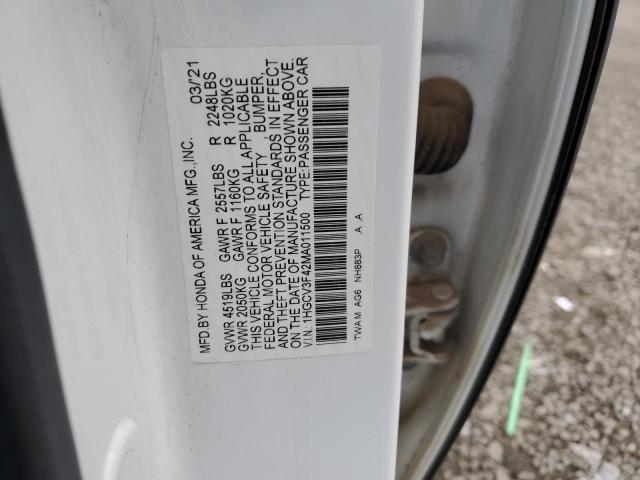 1HGCV3F42MA011500 Honda Accord Hybrid Ex