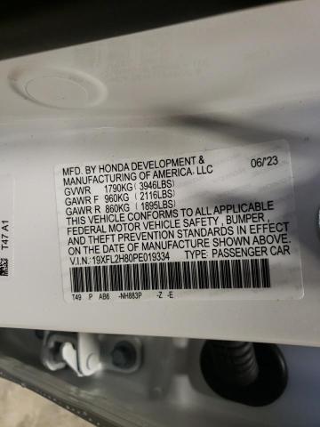 19XFL2H80PE019334 Honda Civic Sport