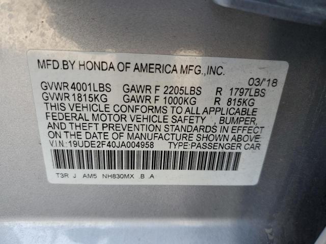 19UDE2F40JA004958 Acura Ilx Special Edition