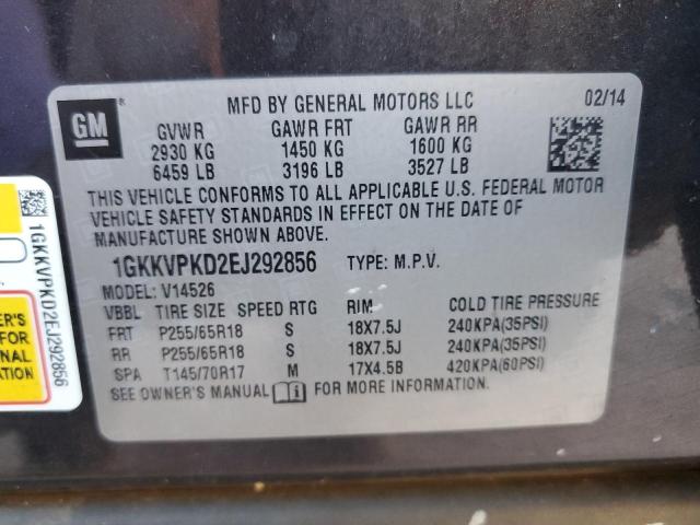 1GKKVPKD2EJ292856 GMC ACADIA SLE