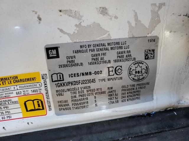 1GKKVPKD5FJ223645 GMC ACADIA SLE