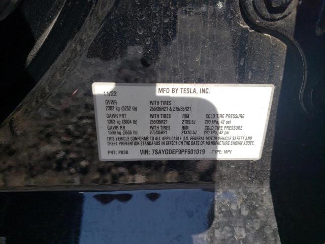 7SAYGDEF9PF601019 Tesla Model Y