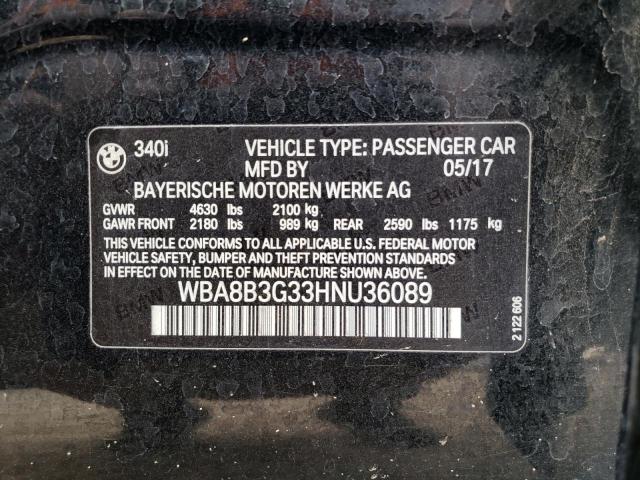 WBA8B3G33HNU36089 BMW 340 I