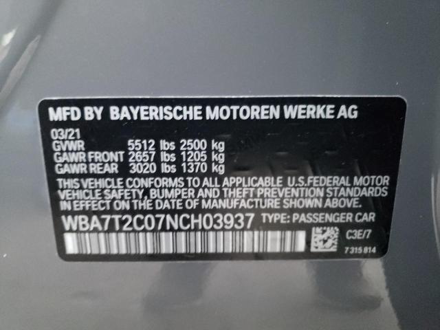 WBA7T2C07NCH03937 BMW 740 I