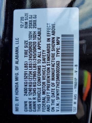 5FNYF7H23MB003563 Honda Passport Sport